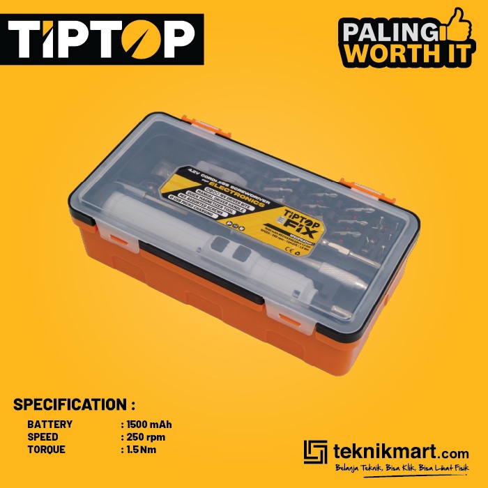 Tip Top E-Fix 4.2 Volt Cordless Screwdriver / Obeng Baterai
