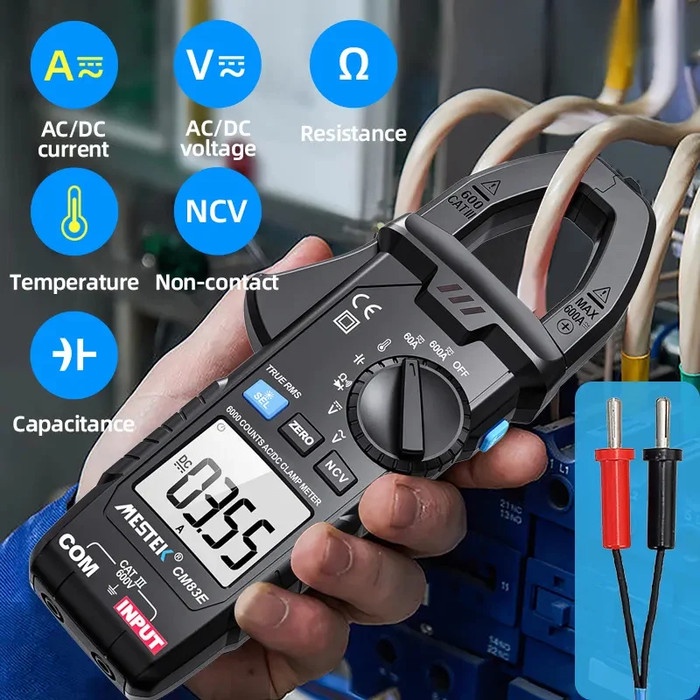 Digital Clamp Meter Tester Tang Ampere Meter Digital Mestek Cm83E