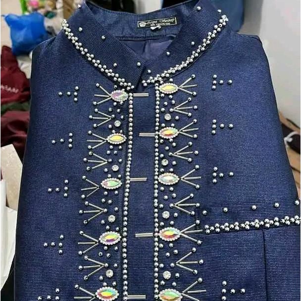 BERMUTU baju beskap pengantin modern ab wool free sabuk baju adat pernikahan Pria Dewasa