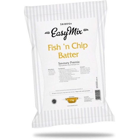 

SALE !!! TEPUNG EASY MIX FISH N CHIP BATTER 1KG SRIBOGA PREMIX FISHANDCHIP READYY