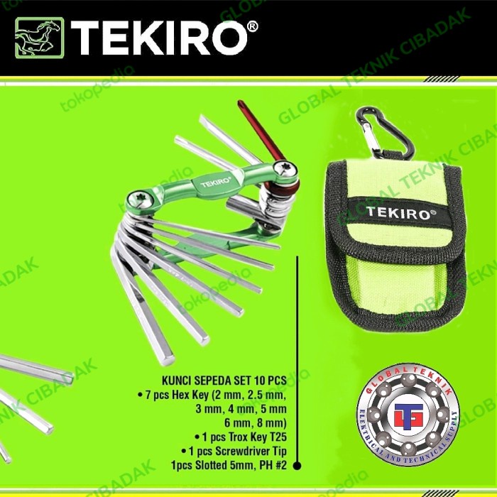 Kunci L Sepeda Set Merk Tekiro 10 Pcs - Kunci L Lipat Tekiro 10 Pcs