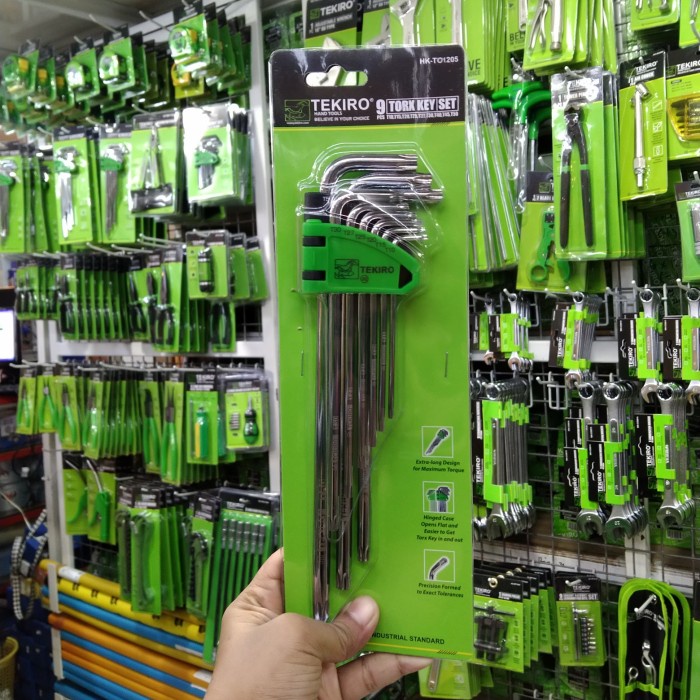 Tekiro kunci L bintang set 9pcs Tekiro kunci L set bintang tanpa luban
