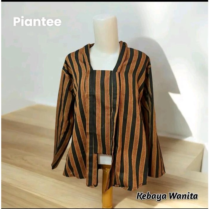 KOMPLIT Kebaya Wanita Baju Adat Jawa Lurik Solo Jogja-Kutubaru Remaja Dewasa Motif Garis Panjang
