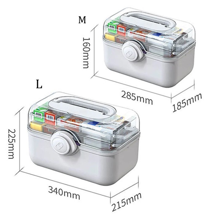 3 Layers Medicine First Aid Kit Super Large Capacity Pill Cases