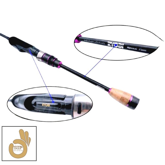 Joran Travel Rod Ryobi Mystcal Flame UL Spinning Ring Fuji Sambung 4
