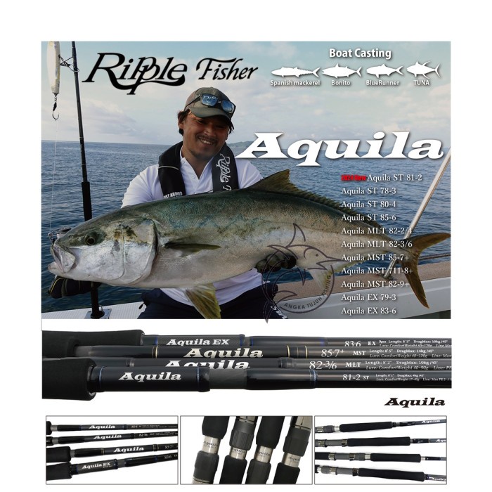 Ripple Fisher Aquila Pop Boat Casting Rod Joran Pancing