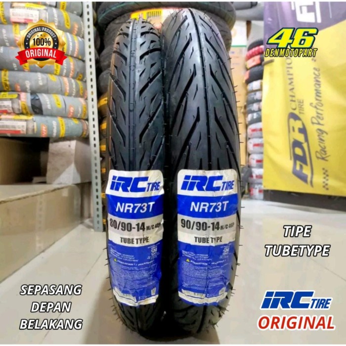 BAN LUAR MOTOR MATIC [ IRC ] NR73T 80/90 & 90/90 RING 14 TUBE TYPE /