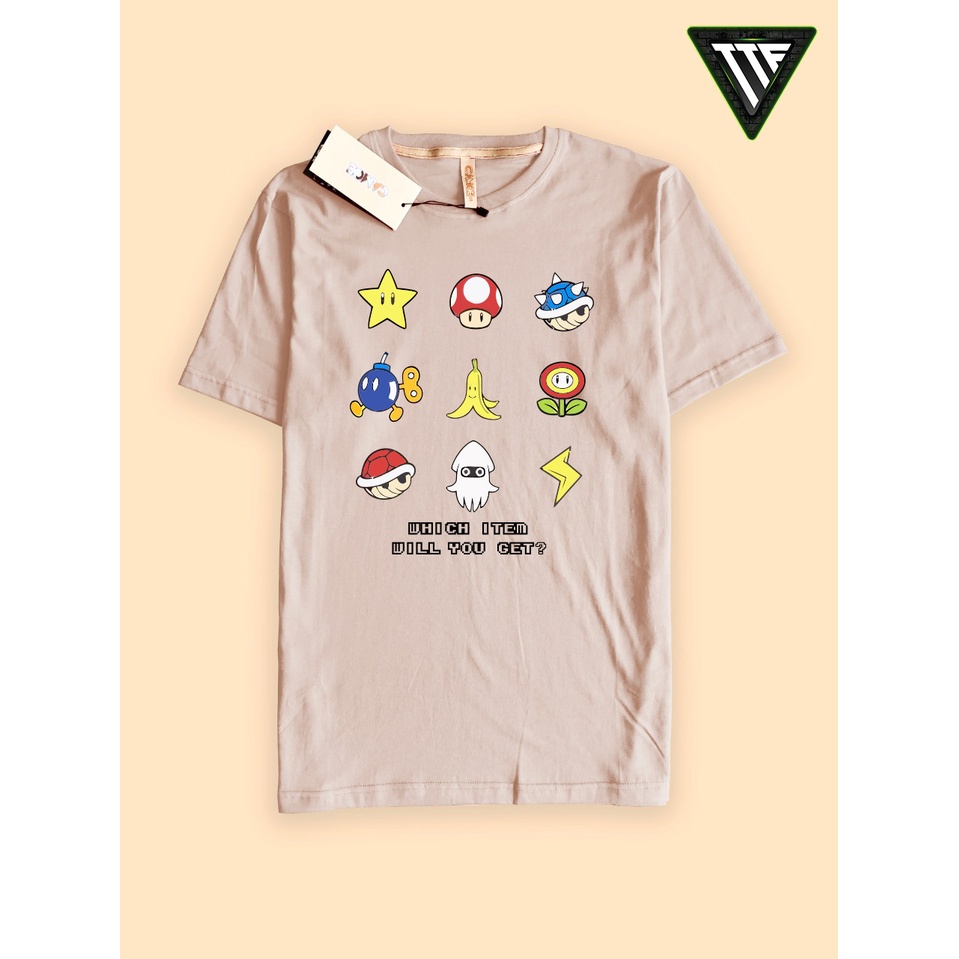 Kaos Tshirt Super Mario Kart World Item Power Up UT