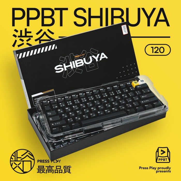 PPBT SHIBUYA PBT Dye Sub Keycap Set Japanese Root by Press Play TERLARIS/TERMURAH/TERPOPULER