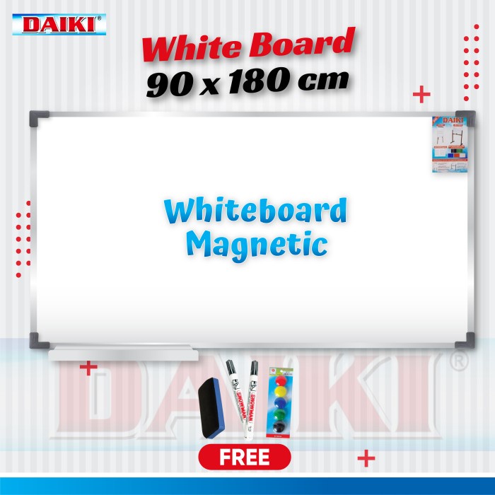 

Diskon Whiteboard / Papan Tulis Magnetic Daiki Uk 90X180 Cm