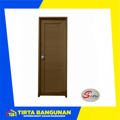 BahanBangunan- SPLUS PINTU UPVC PINTU KAMAR MANDI 70 X 195 CM FELICE F2 COKLAT