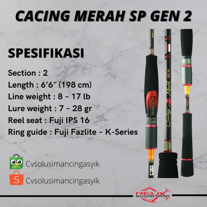 Joran Cacing Merah Gen 2 SP Relix Nusantara