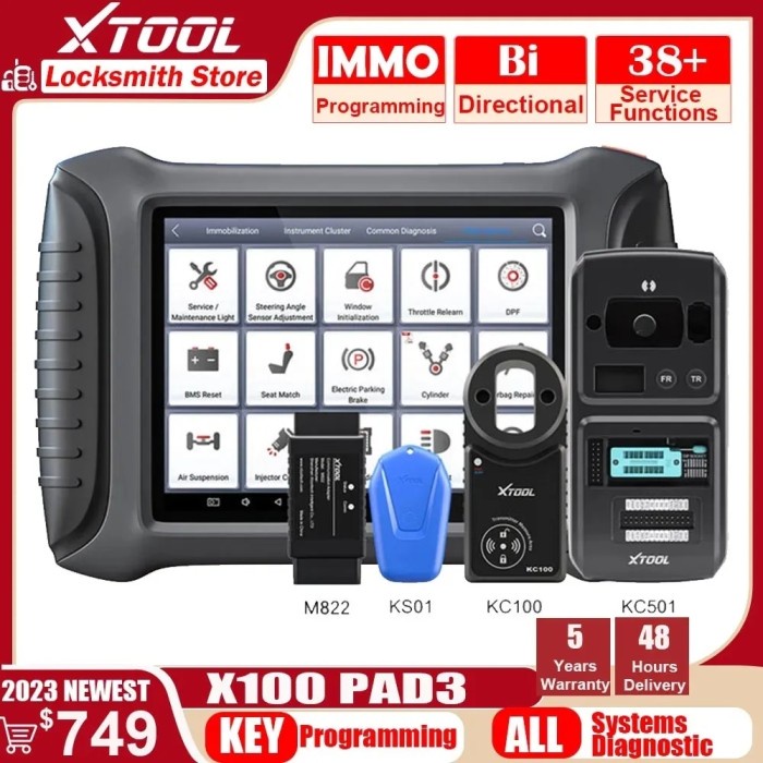 XTOOL X100 PAD3 2023 Newest Car OBD2 Key Programmer X100PAD3