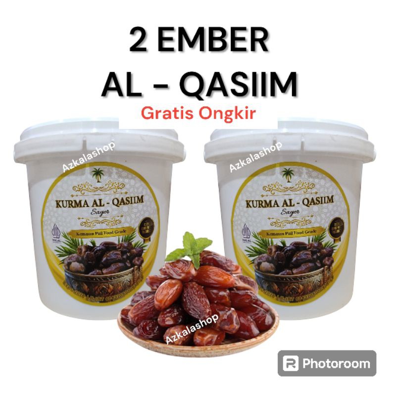kurma Al Qaseem 2 ember / kurma Al qasiim kemasan ember ( 2 ember ) / buah kurma manis