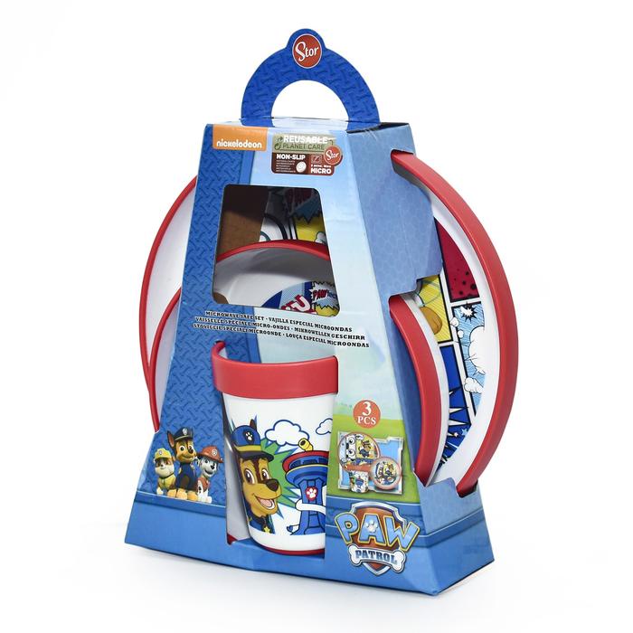 PAW PATROL Alat Makan Premium Set Non Slip 3pcs Bicolor Paw Patrol Comic