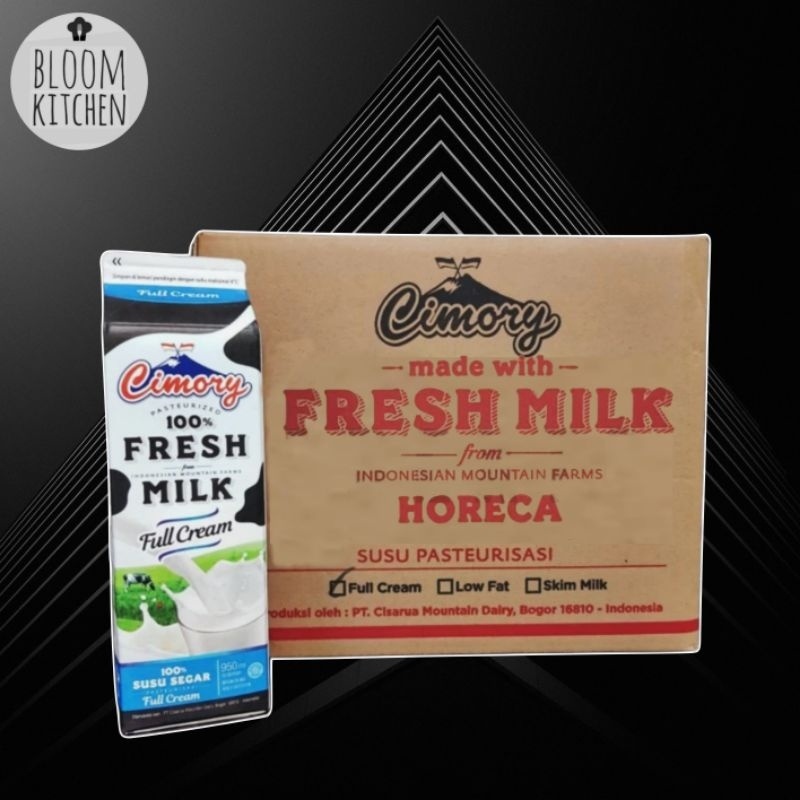 

SUSU CIMORY FRESH MILK plain 950 ml 1 dus susu segar freshmilk cimori pasteurisasi 1 karton