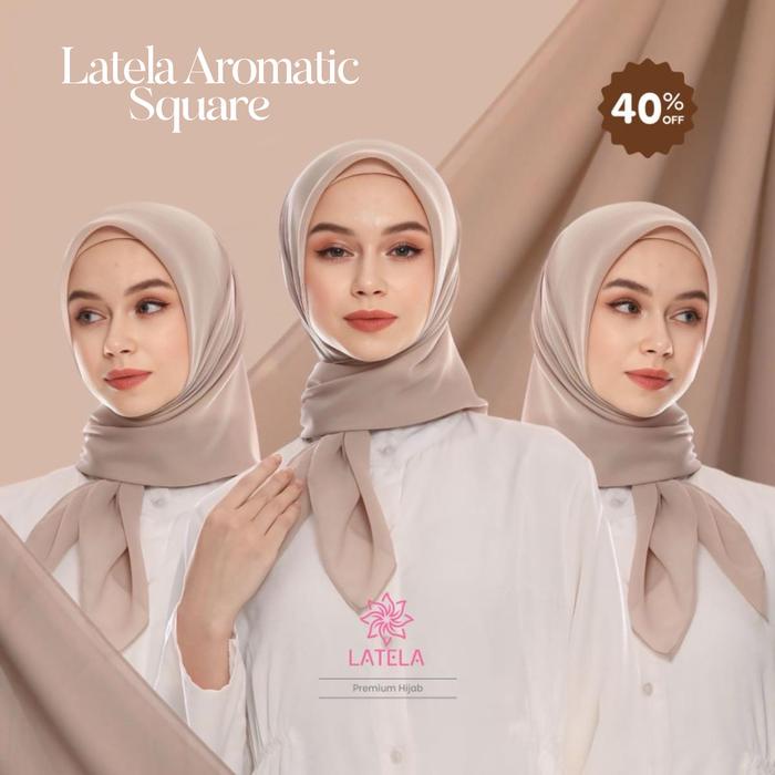 Latela Aromatic Square - Hijab Square Premium Jahit Tepi / Hijab Segi Empat Premium Jahit Tepi
