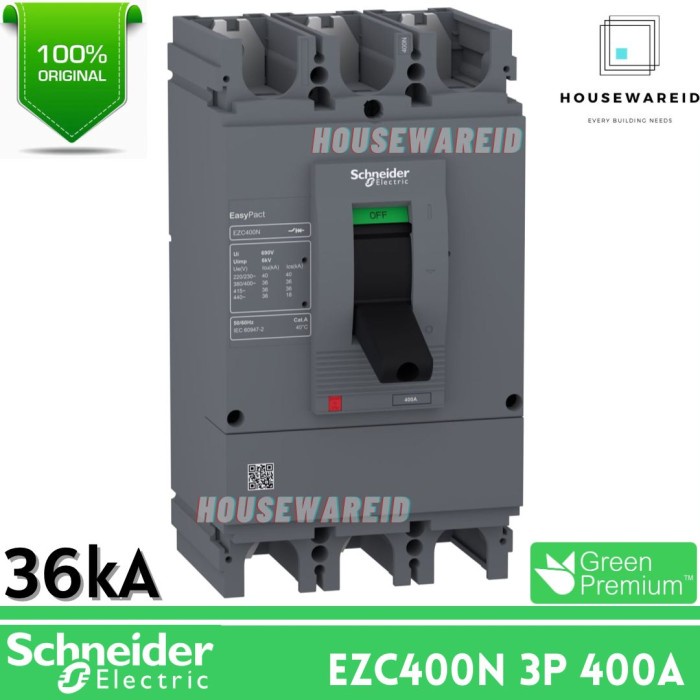MCCB Sneider EZC 400N 3p 400a EZC400N 36kA EZC400N3400N SNI