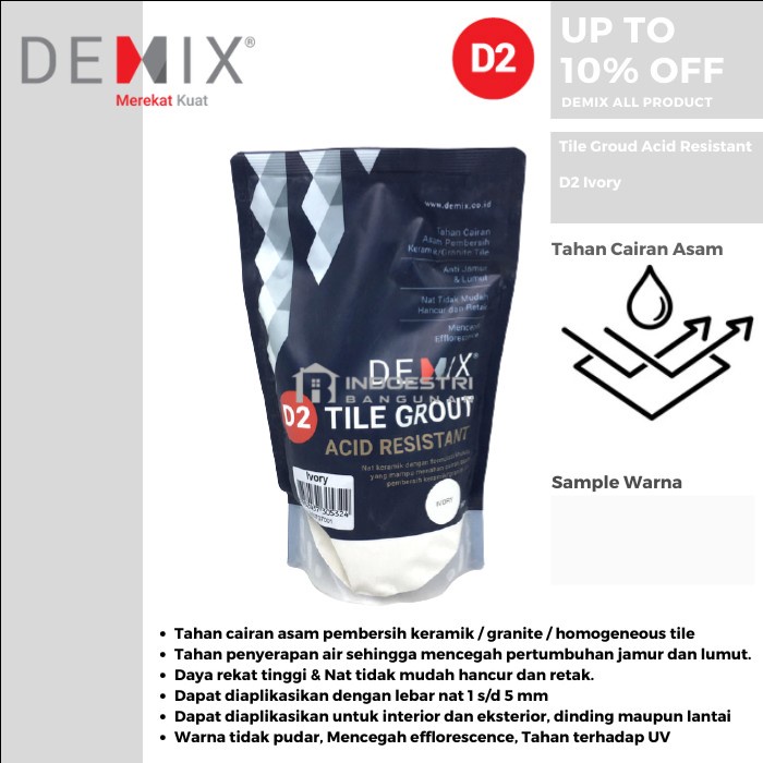 JJyoi- Semen Nat Keramik Demix D2 Ivory / Oker Keramik (Tahan Cairan Asam)