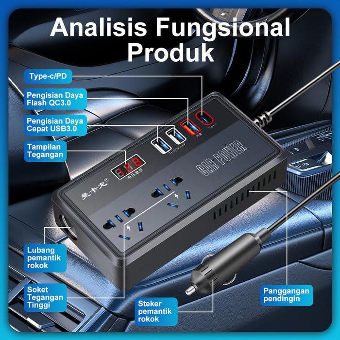 SALE TERBARU 12/24V 200W INVERTER MOBIL, INVERTER LED MOBIL, INVERTER SUMBER DAYA MOBIL READYY