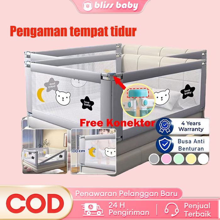 TERLARIS Baby bedrail pagar bayi Tinggi 100 pagar pengaman bayi kasur ukuran pagar tempat tidur