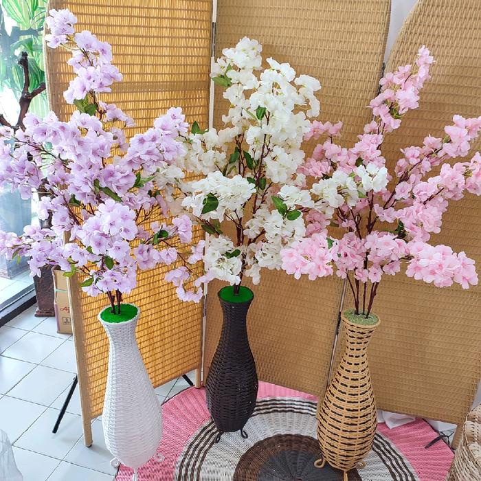 Diskon Bunga Sakura Korea Sudut P Guci Rtn Artificial Besi Pot Cod