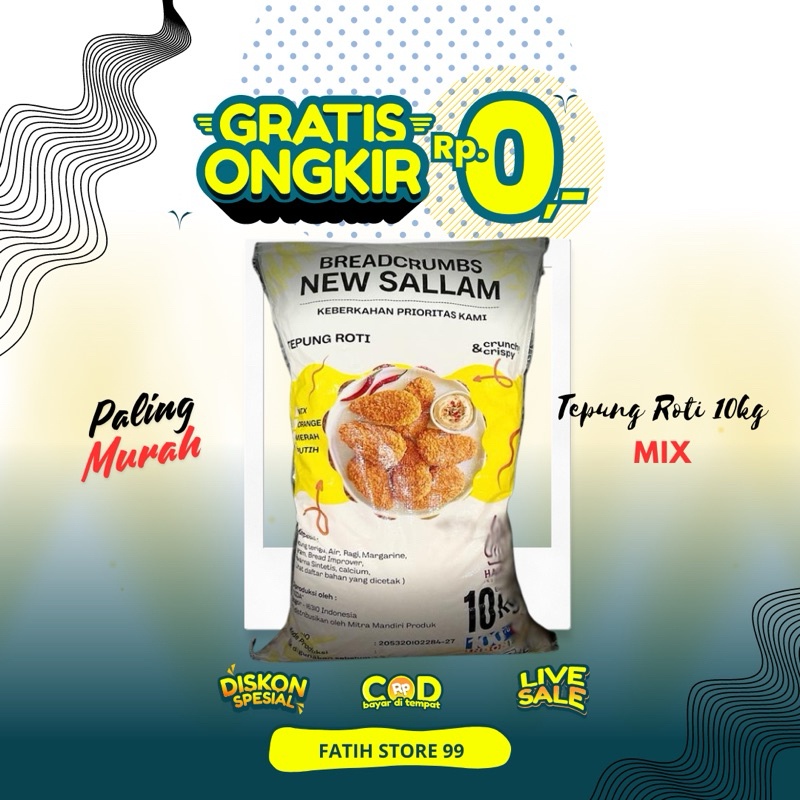 

Tepung Roti Mix Laminasi New Sallam per 1 bal @ 10 kg Termurah