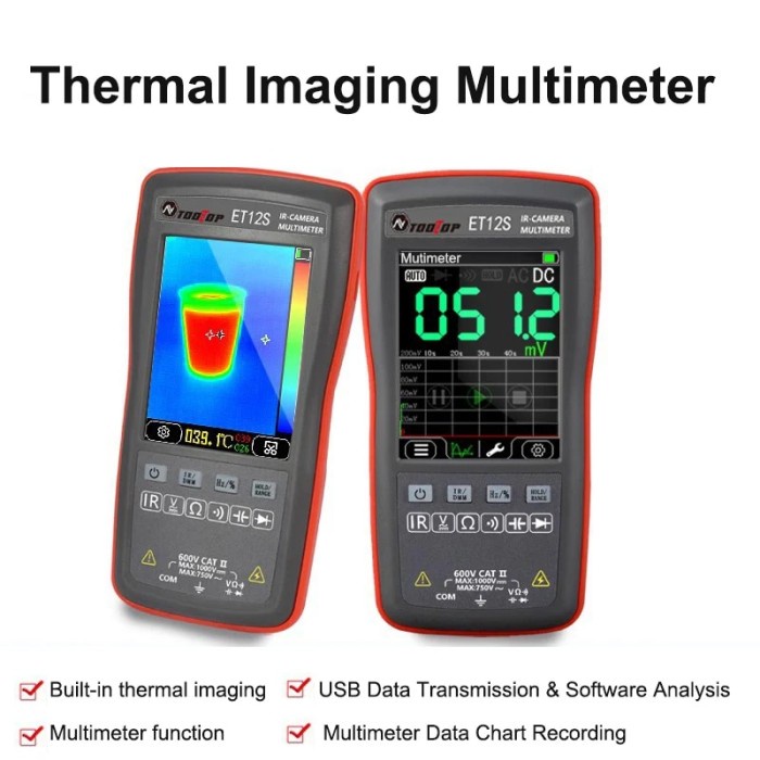 TOOLTOP Digital Thermal Imager Multimeter 2.8 Touch Screen Accuracy