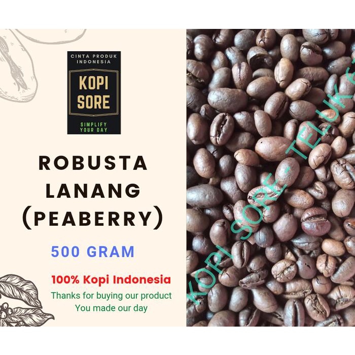 

Kopi Lanang Peaberry - Robusta Lampung 500Gr - Fresh Roasted Coffee Terbaru