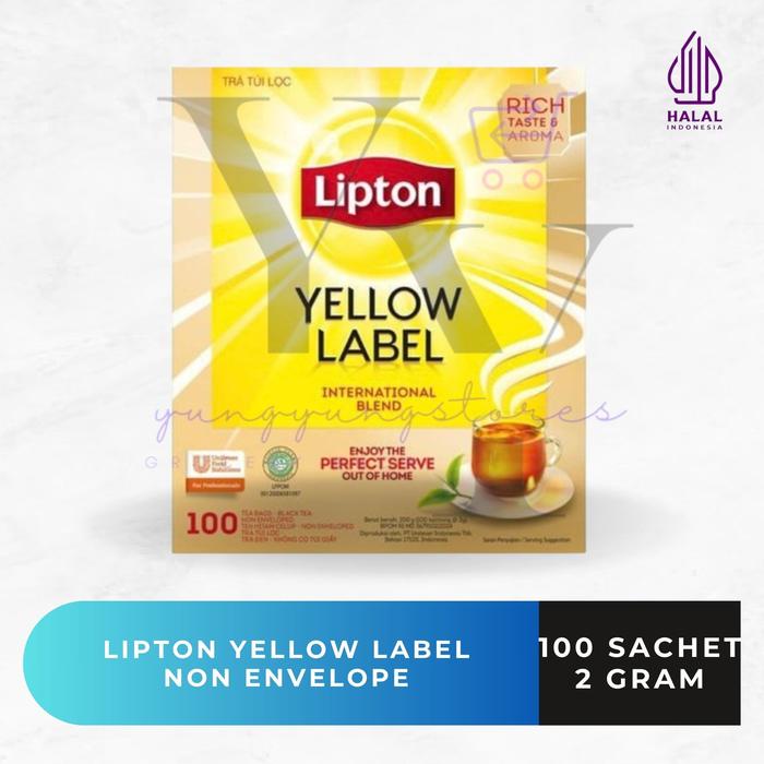 

Lipton Tea Yellow Label Teh Celup Non Envelope 100 Sachet @ 2 Gram Good Quality