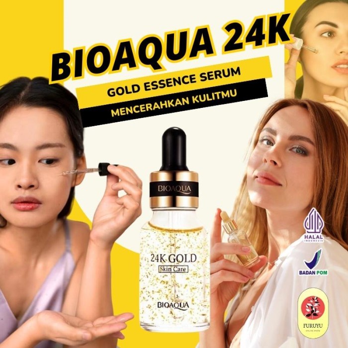 skincare serum bioaqua anti aging 24k gold serum essence original bpom