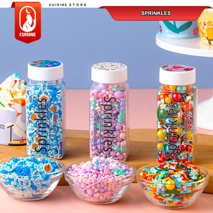 

Ready" 100 Gr Edible Sprinkle Colourful Trimit Gula Dekorasi Hiasan Kue Cake