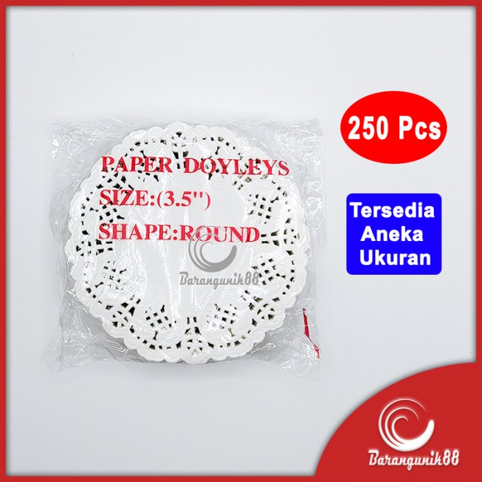 [250 Pcs] Kertas Doilies Putih Alas Renda Kertas Renda Bundar Bulat