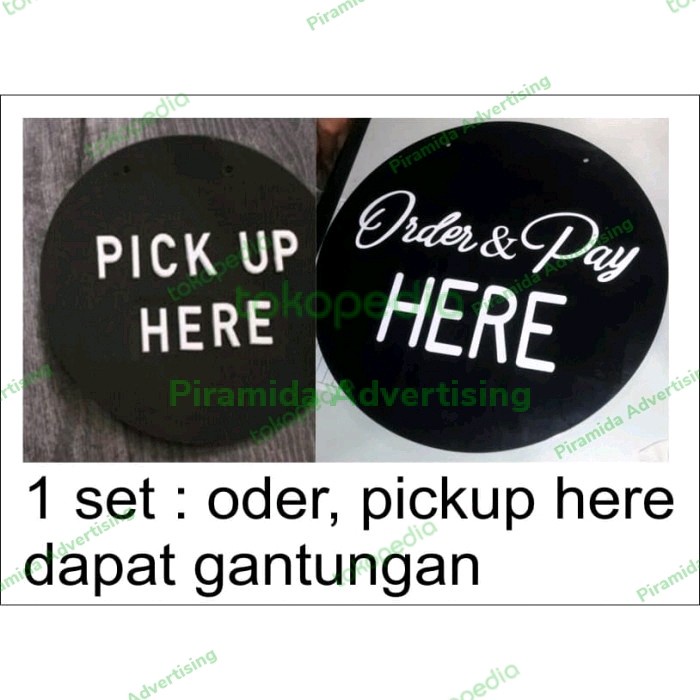 

BARANG TERLARIS sign tanda gantung akrilik hang pick up order pay here