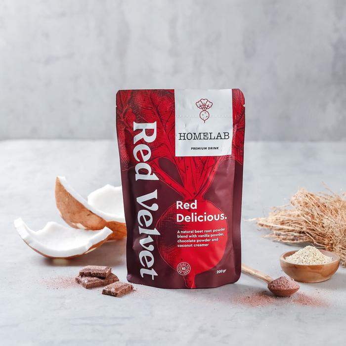 

Homelab Bubuk Minuman Red Velvet Latte Premium Powder 200G Terbaru