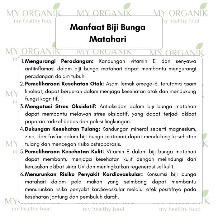 

My Organik Organic Roasted Sunflower Seed Seeds / Biji Bunga Matahari Organik Panggang Siap Makan