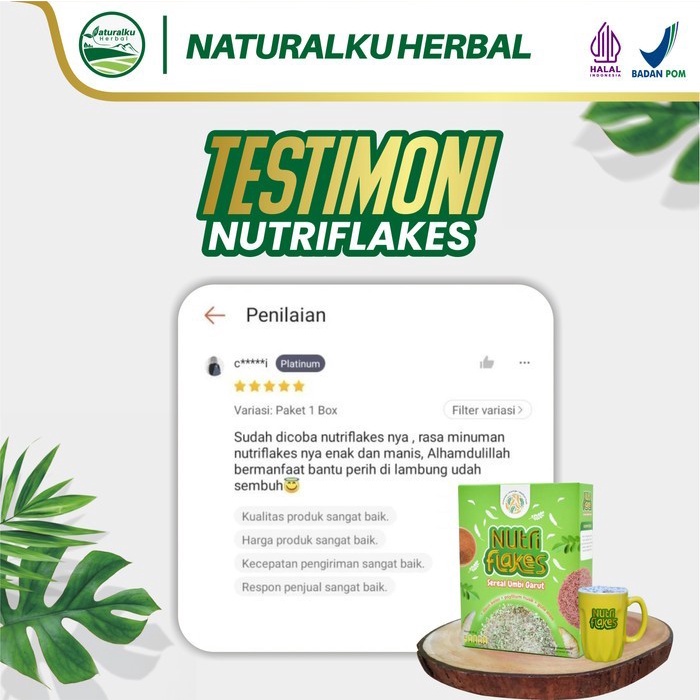 

Viral Nutriflakes Sereal Sehat Umbi Garut Paket 3 Box - Solusi Untuk Asam Lambung Dan Gangguan