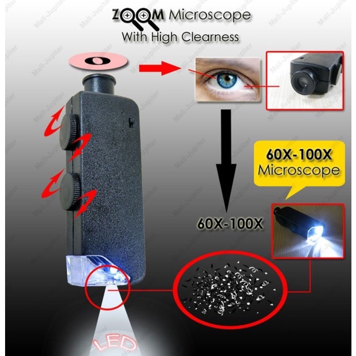 

Sale Terbatas Microscope Loupe Specimen Zoom 60X - 100X + Focus + Stand Holder