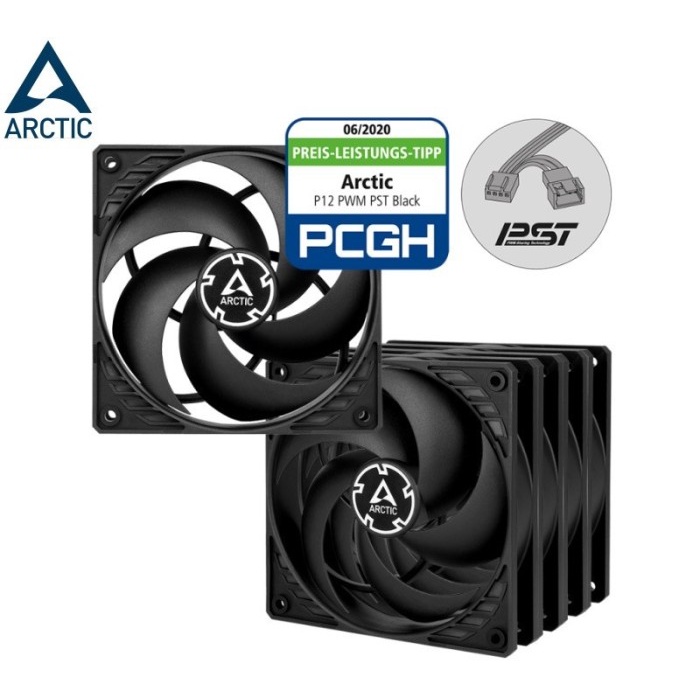 ARCTIC P12 PWM PST PACK of 5 VALUE PACK Pressure-optimised 120 mm