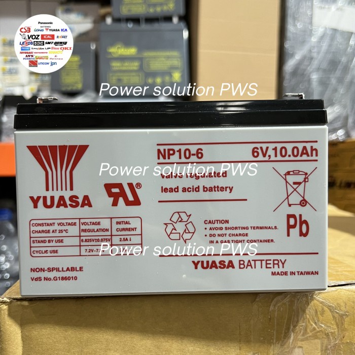 Battery Yuasa NP10-6 6v 10Ah Aki baterai Kering Yuasa 6v 10Ah NP10-6