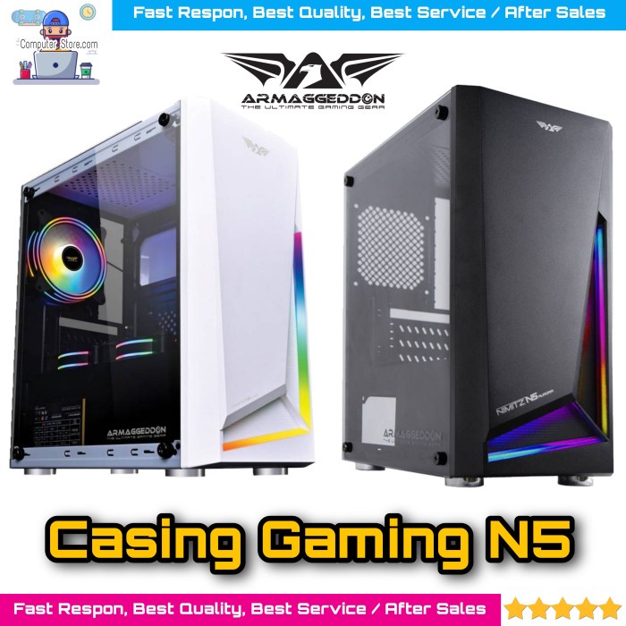 Casing Gaming PC Armageddon Nimitz N5 Aurora Micro ATX M-Atx Resmi