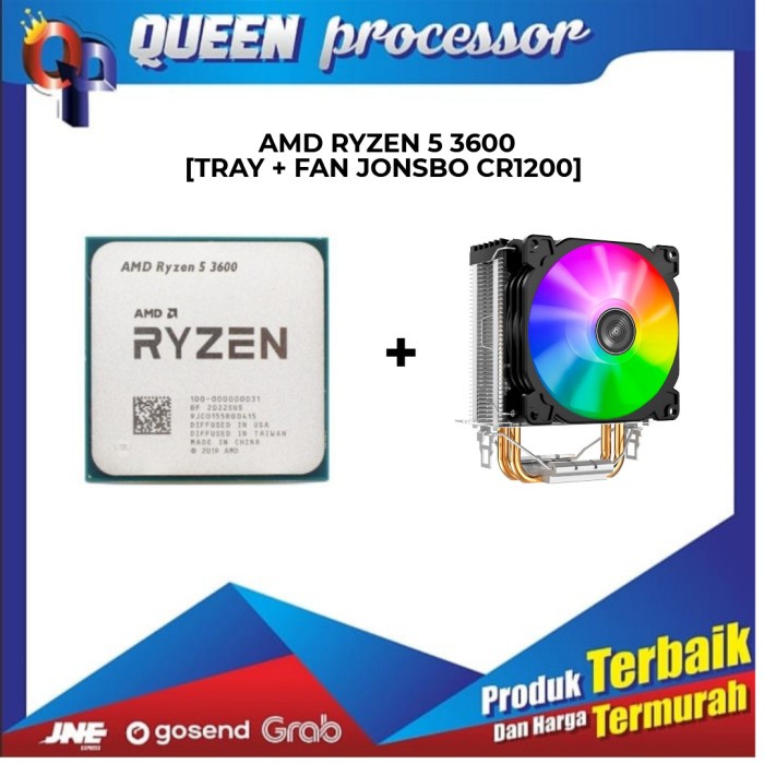 AMD RYZEN 5 3600 65W AM4 3.6Ghz Up 4.2Ghz [TRAY + FAN JONSBO CR-1200]