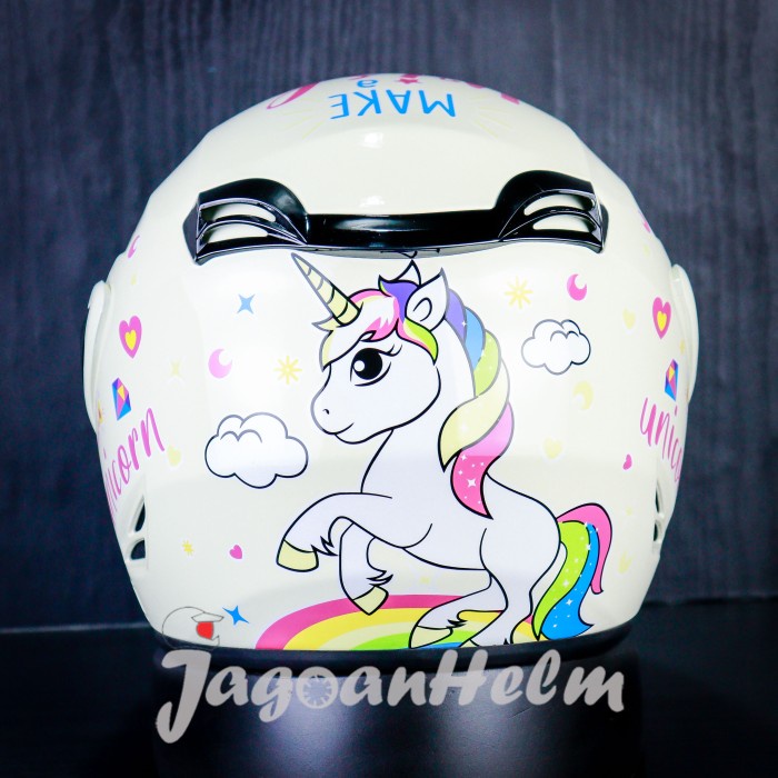 ASCA HELM ANAK CARTOON UNICORN MODEL GM FIGHTER KIDS