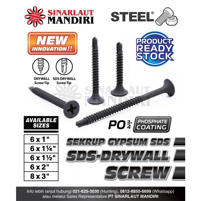 Berkualitas Sekrup / Skrup Sds Gypsum Drywall / Sds Drywall Screw 6 X 1.1/4"