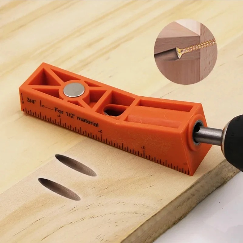 Woodworking Oblique Hole Locator Pocket Hole Angle Drill Guide Hole Punch Locator Set DIY Carpentry 