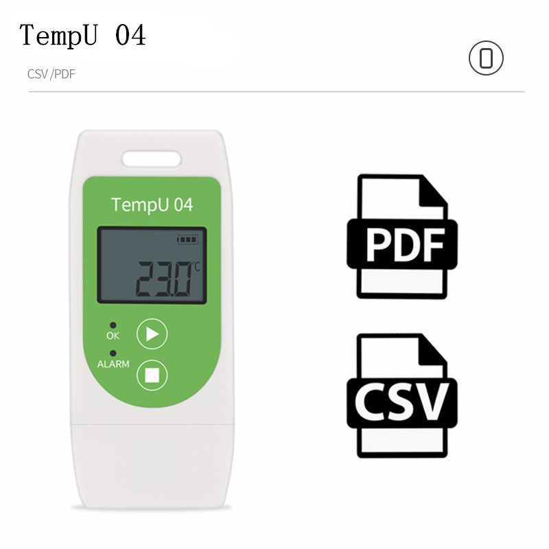 TempU04 USB Temperature Data Logger Reusable Temperature Recorder PDF Report Temperature Record Inst