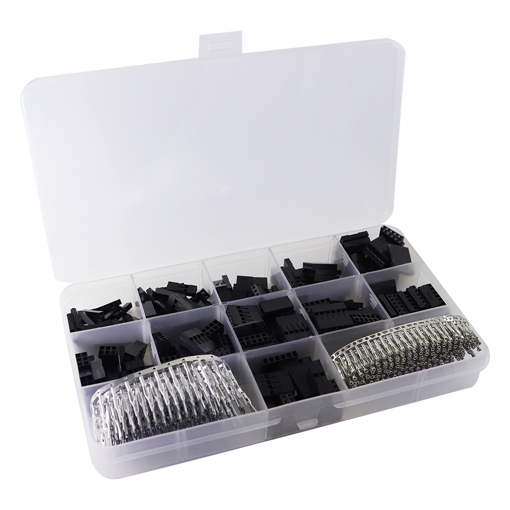 620Pcs Dupont Connector 2.54mm, Dupont Cable Jumper Wire Pin Header Housing Kit, Male Crimp Pins+Fem
