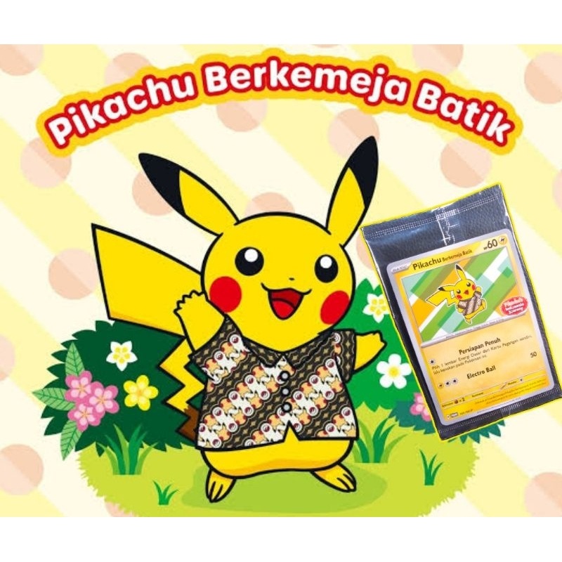 Bergaransi Pikachu Berkemeja Batik Indonesia Journey Kartu Pokemon Promo 101/Sv-P. Official Pokemon