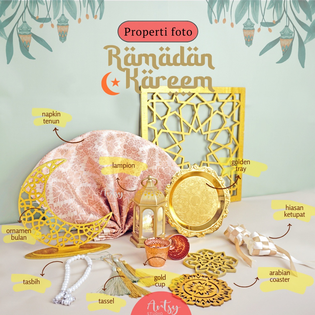 Terlaris Artsy Studio Properti Foto Props Properti Foto Tema Lebaran Ramadhan Idul Fitri (Hasna