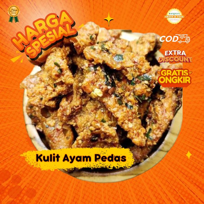

Kulit Ayam Crispy Bumbu Pedas 1 kg - Cemilan Snacks Pedas Asin Food Keripik Kripik